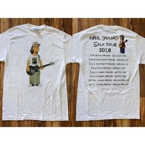 Neil Young Solo Tour 2018 Simpsons T-Shirt Neil Young Tour 2018 Shirt 2 Sided